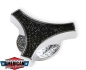Preview: Luftfilter 14x3" Holley Schwarz komplett Set Schraube Gewindestange PCV