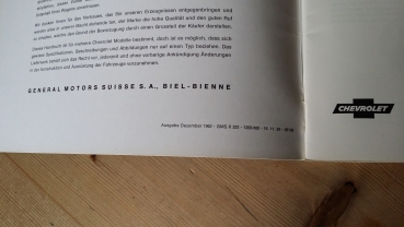 Preview: Betriebsanleitung Chevrolet 1963 in Deutsch Schweiz