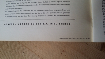 Preview: Betriebsanleitung Chevrolet 1961 Deutsch Schweiz