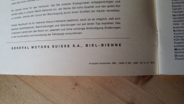 Preview: Betriebsanleitung 1964 Chevrolet in Deutsch Schweiz