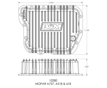 Preview: Ölwanne TF727 A518 A618 Alu +4qt. Mopar Chrysler Getriebeölwanne B&M Torqueflite