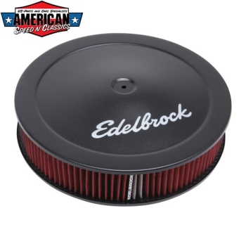 Luftfilter 14x3" Edelbrock Pro Flow Serie Schwarz 15,9mm Abgesenkt 1225