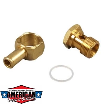 Benzinanschluß Banjo Edelbrock Vergaser Fitting  360° drehbar 90° Gewinde 5/8-20