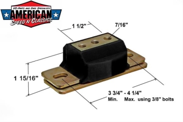 Preview: Getriebehalter GM TH350 1960-02 Lagerbock Schwarz Transmission Mount Polyurethan Chevy