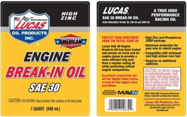 Preview: Motoröl SAE30 Lucas Oel Zink ZDDP Einlauföl Nockenwelle Break-In Oil 1.0Ltr. 10630