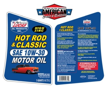 Preview: Motoröl SAE 10W-30 Lucas Oil Hot Rod & Classic Hoher Zink Anteil 1.0Ltr. 10687