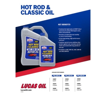 Preview: Motoröl SAE 20W-50 Lucas Oil Hot Rod & Classic Zink 1 Ltr. 10689