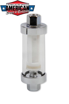 Preview: Benzinfilter Chrom Glas 6, 8, 10mm 1/4, 5/16, 3/8