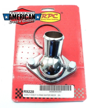 Preview: Thermostatgehäuse Chevrolet Small & Big Block 15° Chrom Water Neck