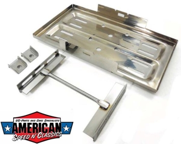 Preview: Batterieträger Edelstahl Batterie Halterung Poliert Hot Rod Mopar VW Luftgekühlt