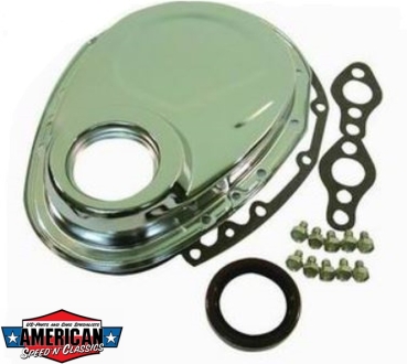 Preview: Steuerkettendeckel Chevrolet 283-350 Chrom Small Block Timing Gear Cover
