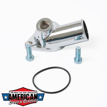 Thermostatgehäuse 45° Chevrolet Small & Big Block 1/2" NPT Chrom Water Neck