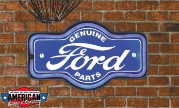 Preview: Leuchtschild Genuine FORD Parts Leuchtreklame Hot Rod Mustang