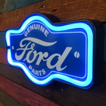 Preview: Leuchtschild Genuine FORD Parts Leuchtreklame Hot Rod Mustang
