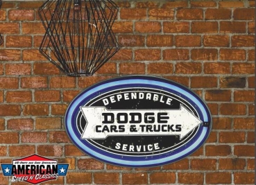 Preview: Leuchtschild Dodge Cars & Trucks Service Leuchtreklame