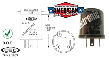 Preview: Blinkrelais 12V 3-Fach Anschluss 25Amp Elektronisch Turn Signal Flasher
