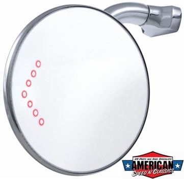 Preview: Aussenspiegel 4" Peep Mirror mit Blinkeranzeige LED Hot Rod Edelstahl