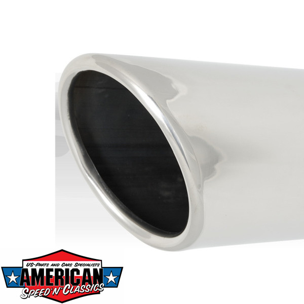 American Speed 'n' Classics - Auspuffendrohr 2.5 63,5mm Edelstahl Poliert  3.5 Ausgang Länge 12 Universal Endrohr