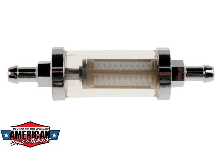 American Speed 'n' Classics - Benzinfilter Chrom Glas 8mm 5/16