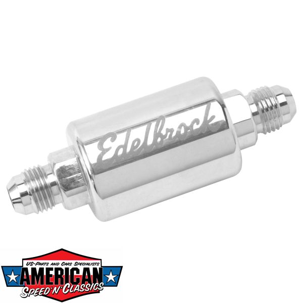 American Speed 'n' Classics - Benzinfilter Edelbrock Edelstahl Inline für  8128