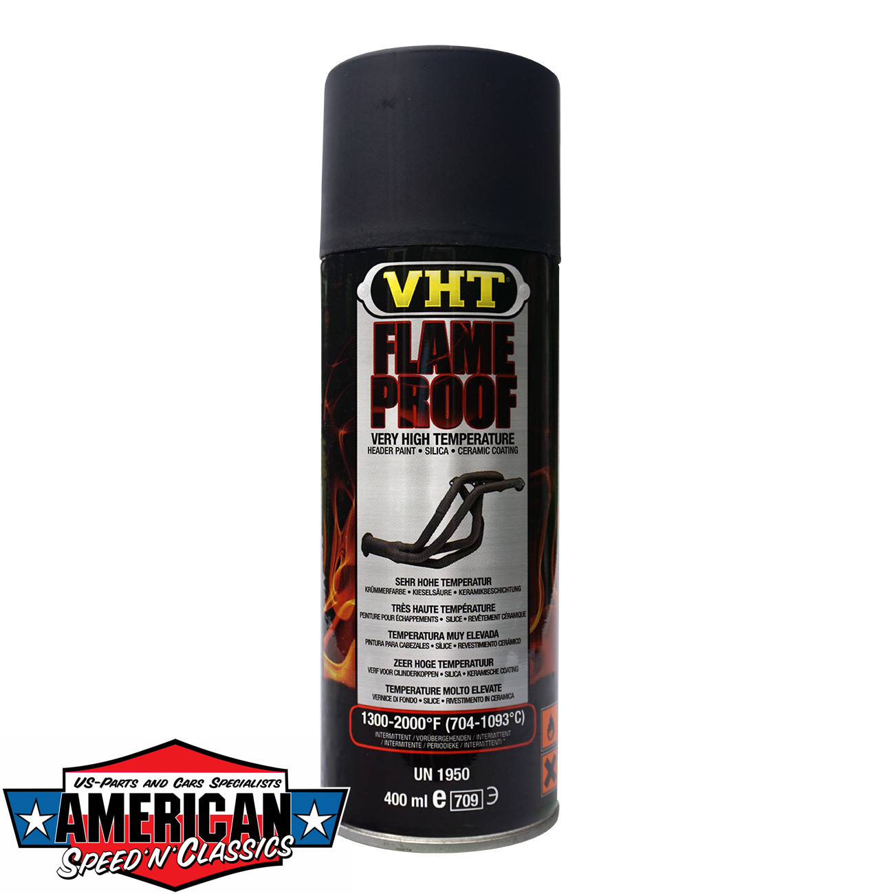 American Speed 'n' Classics - VHT GSP102 Krümmerlack Schwarz Auspufflack  Hitzelack Flameproof Black Flat