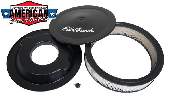 Luftfilter 14x3 Edelbrock Pro Flow Serie Chrom 25,4mm Abgesenkt