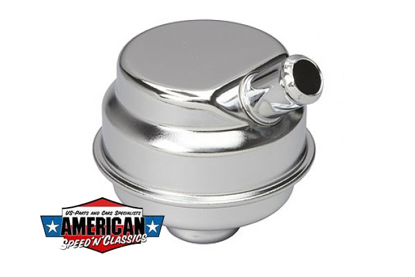 Entlüfter Chrom 1" für 1,25" Mopar Style PCV Kurbelwellengehäuseentlüftung Breather Cap