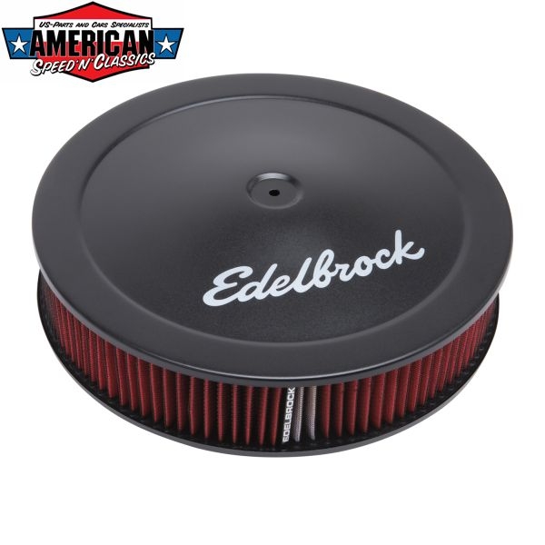 Luftfilter 14x3" Edelbrock Pro Flow Serie Schwarz 15,9mm Abgesenkt 1225