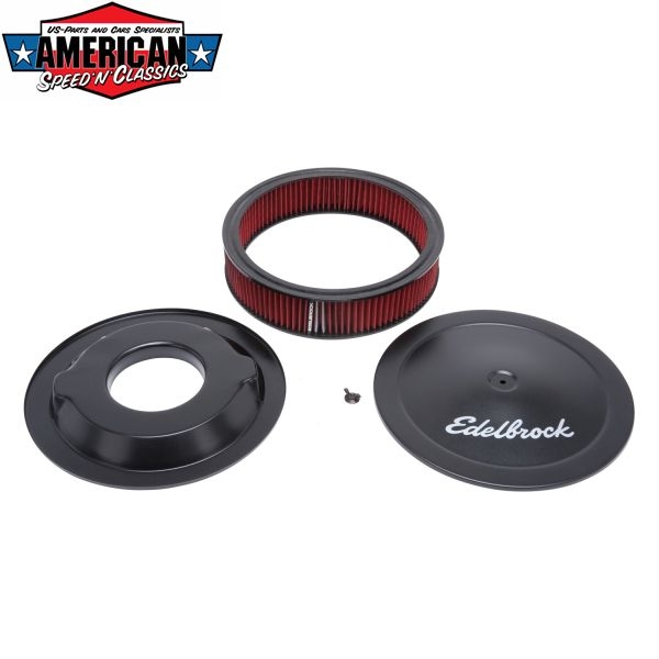 Luftfilter 14x3" Edelbrock Pro Flow Serie Schwarz 15,9mm Abgesenkt 1225