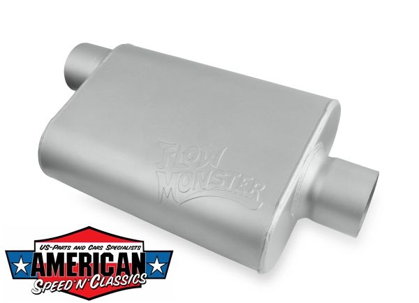 Auspufftopf FlowMonster 3" 76,2mm VM Schalldämpfer 2 Kammer Sportauspuff