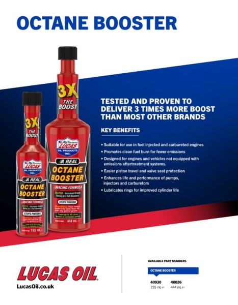 Oktan Booster +3 Oktan Lucas Oil 10026 Benzin Additiv 473ml