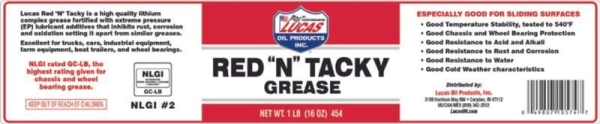 Radlagerfett Rot Lucas Red "n" Tacky Fett Wheel Bearing Grease 10574