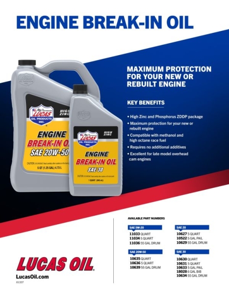 Motoröl SAE30 Lucas Oel Zink ZDDP Einlauföl Nockenwelle Break-In Oil 1.0Ltr. 10630