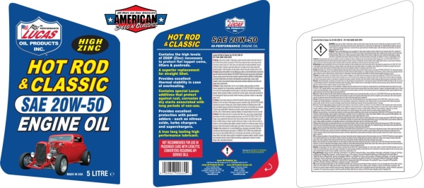 Motoröl SAE 20W-50 Lucas Oil Hot Rod & Classic Zink