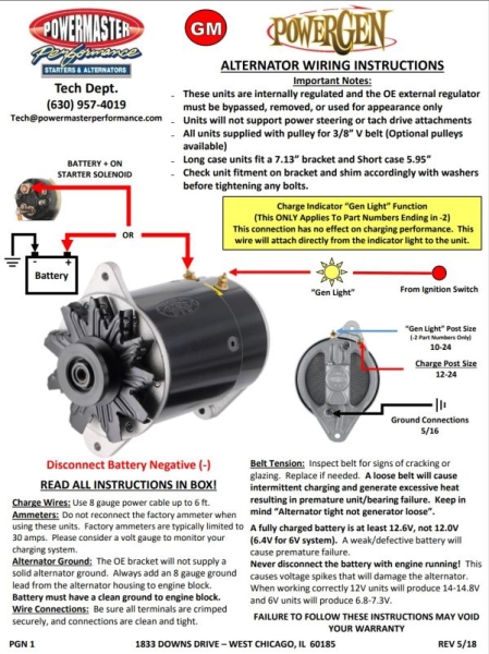 Lichtmaschine Generator GM 1953-1963 Chevrolet Cadillac GMC Oldsmobile Pontiac Studebaker