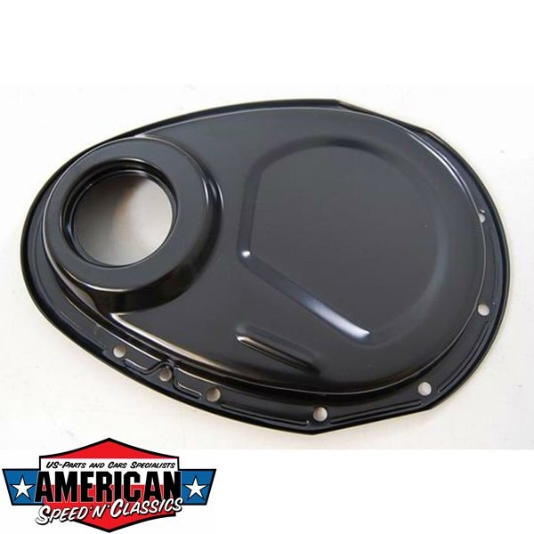 Steuerkettendeckel Chevrolet 283-350 Schwarz Small Block Timing Gear Cover