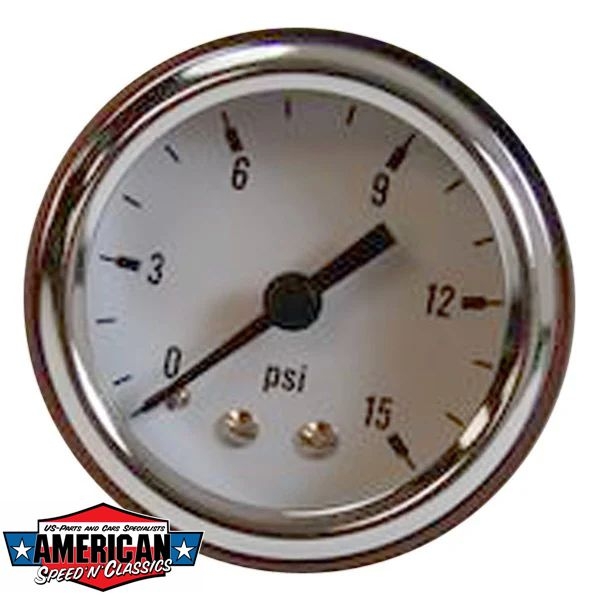 Benzindruckanzeige 0-15PSI 1/8" NPT - 10,3mm Benzindruckmanometer