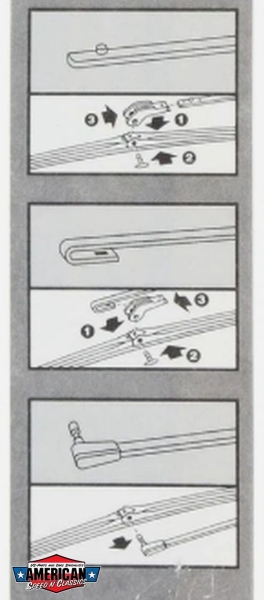 Wischerblatt Set Vintage 18'' 455mm Trico Scheibenwischer Classic Side Lock Hook Bajonett