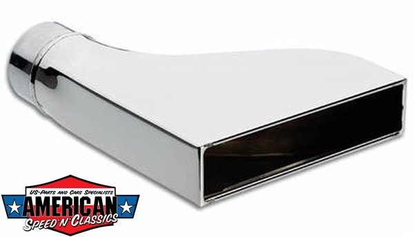 Auspuffendrohr 2.5" 63,5mm Edelstahl Poliert Eckig 200x48mm Universal Endrohr